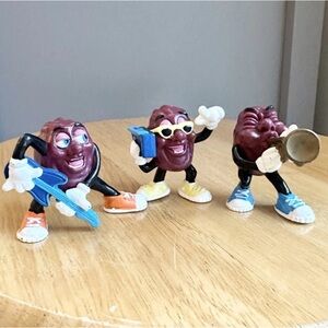 California Raisins Figures 3 Pc. Vintage 1988 Electric Guitar Trumpet Boombox